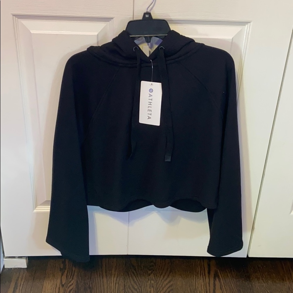 NWT Athleta Steady State BlackCrop Sweatshirt - Picture 4 of 9